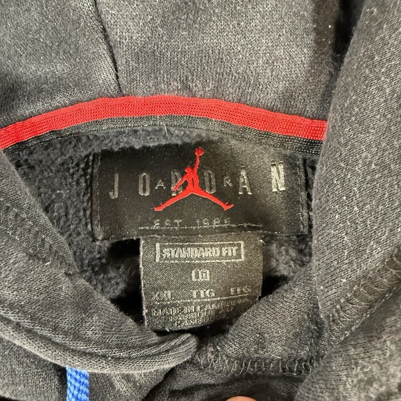 Nike Air Jordan Hoodie Mens 2XL Black Red Colorblock Jumpman Basketball Pullover - Picture 5 of 13